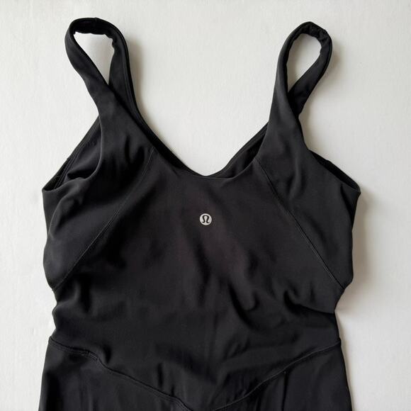 Lululemon Align Shorts Onesie 8" Black Size 6 Nulu Romper Yoga Dance Comfort - Picture 4 of 7